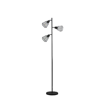 Estallar 66 in. Three Light Tree Floor Lamp Set, Black ES3108880